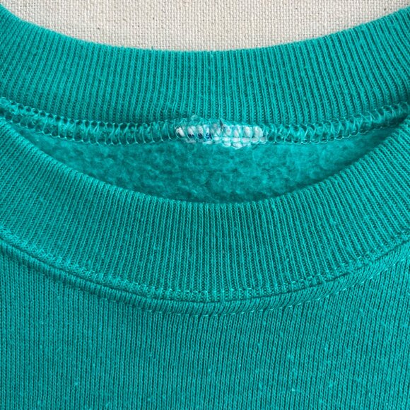 Vintage | "Grand Teton" Crew Neck Raglan Graphic Sweatshirt - Sz S / Aqua - Picture 5 of 10